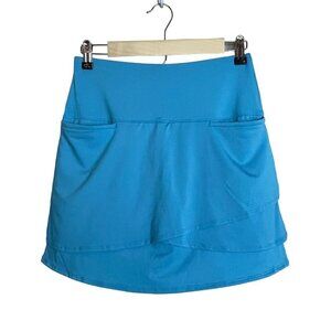 Lucky in Love Women's size S Tennis Skirt Skort Turquoise Tiered‎ Pockets